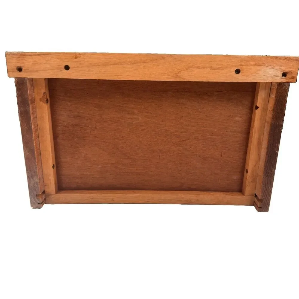 Vintage Solid Oak Roll Top Bread Box Tambour Door Farmhouse Kitchen Storage